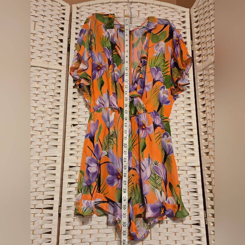 Alice + Olivia Orange and Purple Floral Top - Picture 3 of 10